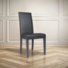 Sedia Nancy in ecopelle grigia antracite con gambe in tinta 2 pezzi