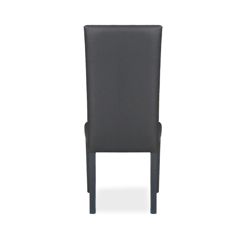 Sedia Nancy in ecopelle grigia antracite con gambe in tinta 2 pezzi