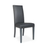 Sedia Nancy in ecopelle grigia antracite con gambe in tinta 2 pezzi