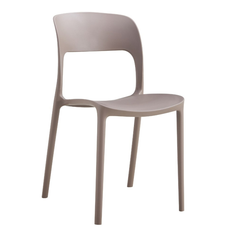Sedia Berillo in polipropilene 41X56,5XH82,5 cm colore taupe set 4 pezzi