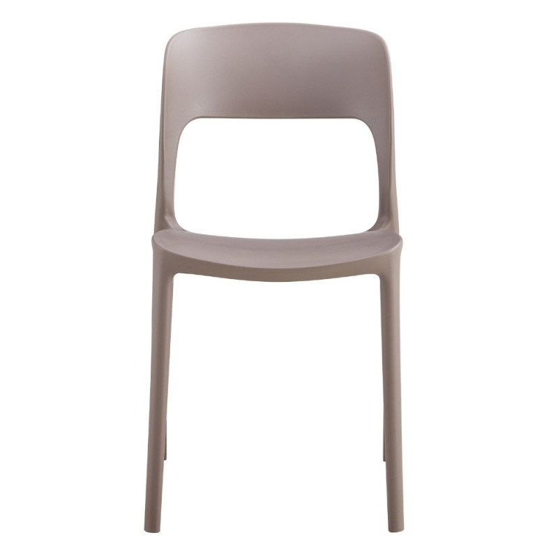 Sedia Berillo in polipropilene 41X56,5XH82,5 cm colore taupe set 4 pezzi