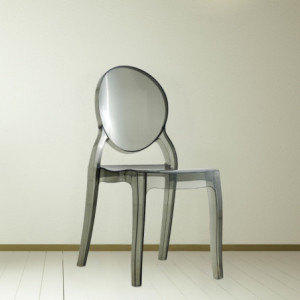 Sedia Ematite in policarbonato 44x55xH90 cm. colore fumè set 4 pezzi