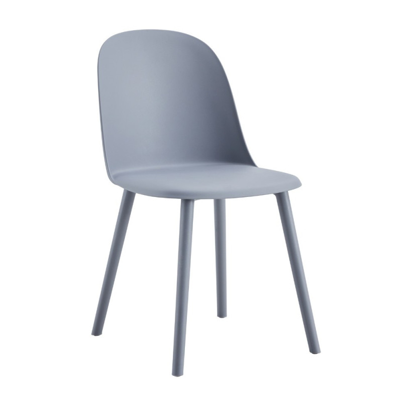 Set di 4 Sedie Opale in polipropilene 55.5x44xH80 cm colore grigio scuro set 4 pezzi