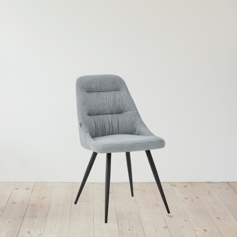 Sedia imbottita Cascade in tessuto colore grigio chiaro set 2 pezzi