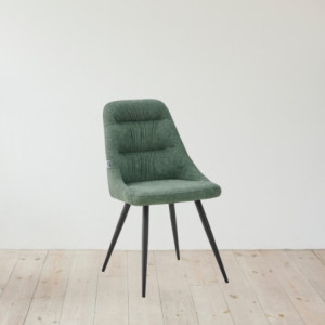 Sedia imbottita Cascade in tessuto colore verde set 2 pezzi