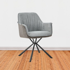 Sedia imbottita Comet con retro elephant e seduta grigia set 2 pezzi