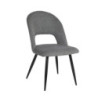 Sedia Lunetta imbottita in tessuto grigio con gambe nere set 2 pezzi