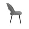Sedia Lunetta imbottita in tessuto grigio con gambe nere set 2 pezzi