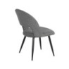 Sedia Lunetta imbottita in tessuto grigio con gambe nere set 2 pezzi