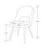 Sedia Lunetta imbottita in tessuto grigio con gambe nere set 2 pezzi