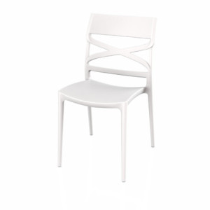 Zoom Sedia Flow in polipropilene rinforzata con fibra di vetro colore bianco set 4 pezzi