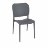 Sedia Orbita in polipropilene rinforzata con fibra di vetro colore grigio metal set 4 pezzi