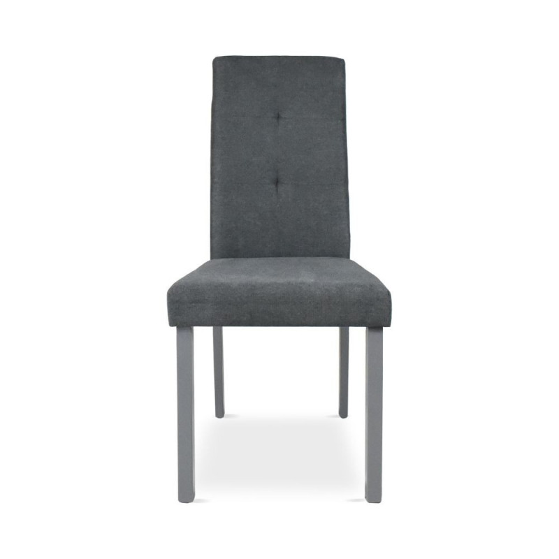 Sedia Eric in legno colore grigio con seduta in tessuto grigio set 2 pezzi
