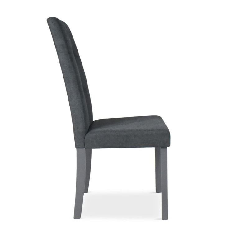 Sedia Eric in legno colore grigio con seduta in tessuto grigio set 2 pezzi