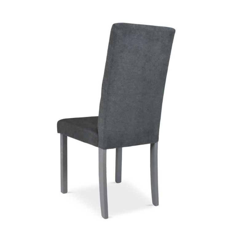 Sedia Eric in legno colore grigio con seduta in tessuto grigio set 2 pezzi