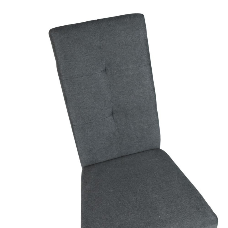 Sedia Eric in legno colore grigio con seduta in tessuto grigio set 2 pezzi