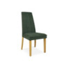 Sedia Tim in legno colore rovere e seduta in tessuto verde set 2 pezzi