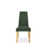 Sedia Tim in legno colore rovere e seduta in tessuto verde set 2 pezzi