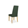 Sedia Tim in legno colore rovere e seduta in tessuto verde set 2 pezzi