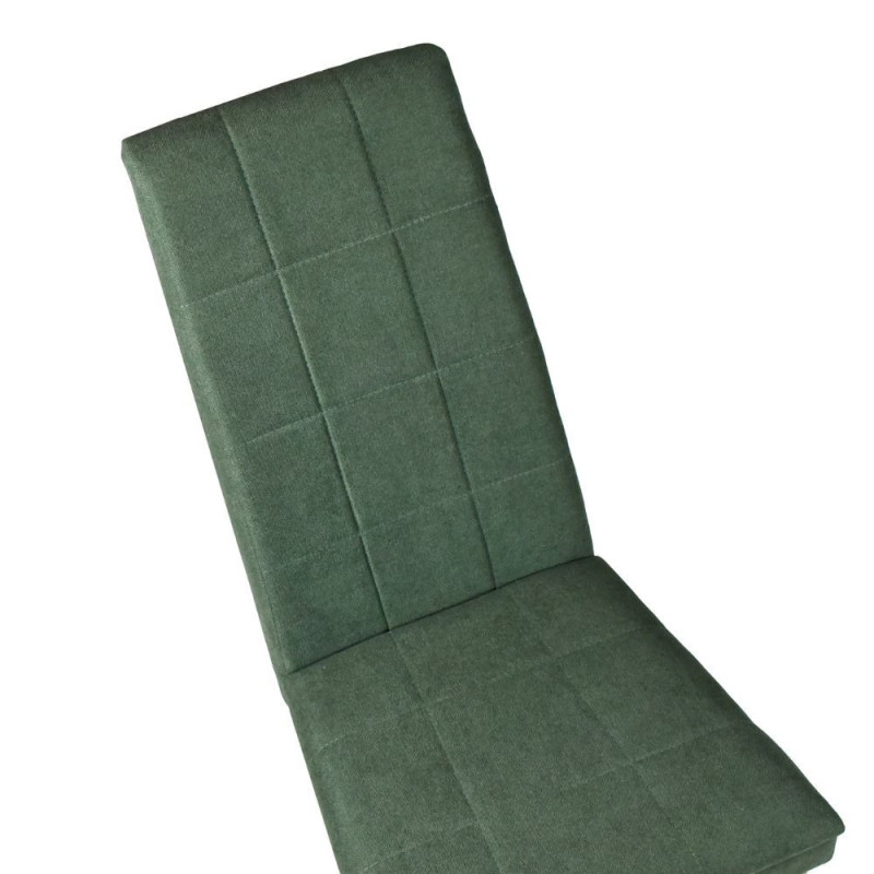 Sedia Tim in legno colore rovere e seduta in tessuto verde set 2 pezzi