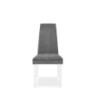 Sedia Tim in legno colore bianco e seduta in tessuto grigio set 2 pezzi