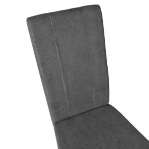 Zoom Sedia Tom in legno colore grigio con seduta in tessuto colore grigio set 2 pezzi