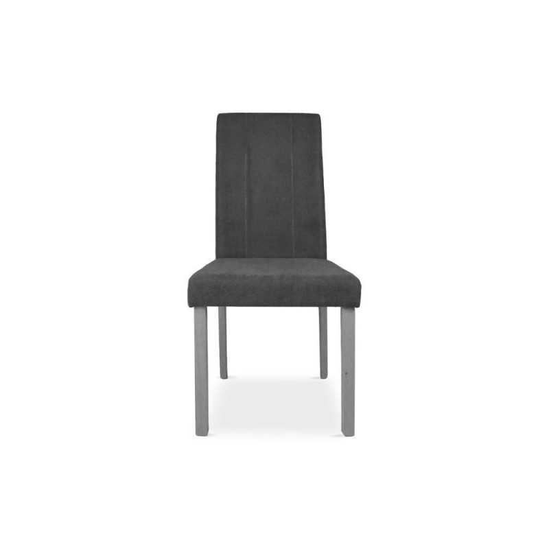 Sedia Tom in legno colore grigio con seduta in tessuto colore grigio set 2 pezzi