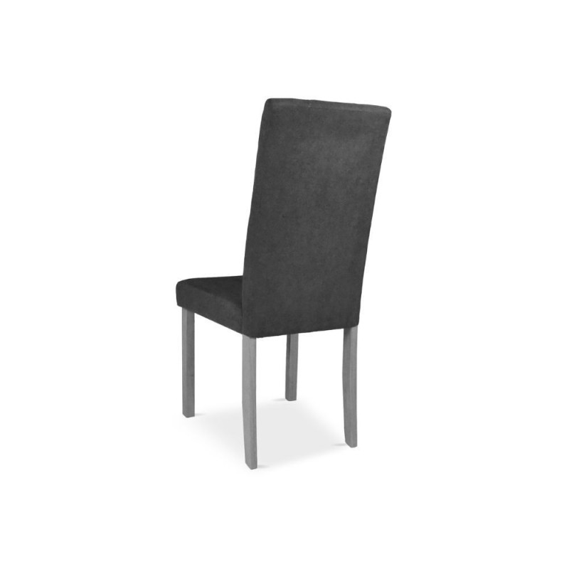 Sedia Tom in legno colore grigio con seduta in tessuto colore grigio set 2 pezzi