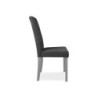 Sedia Tom in legno colore grigio con seduta in tessuto colore grigio set 2 pezzi