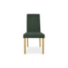 Sedia Tom in legno colore rovere con seduta in tessuto colore verde set 2 pezzi