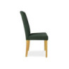 Sedia Tom in legno colore rovere con seduta in tessuto colore verde set 2 pezzi
