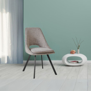 Sedia imbottita Blauss in tessuto tortora set 2 pezzi