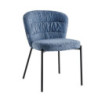 Sedia imbottita Cami in tessuto teddy azzurro polvere set 4 pezzi