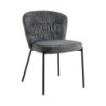 Sedia imbottita Cami in tessuto teddy grigio set 4 pezzi