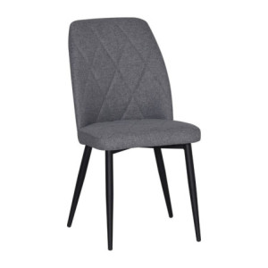 Zoom Sedia Vika in tessuto Nordic 15 grigio con piedini neri set 4 pezzi