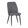 Sedia Vika in tessuto Nordic 15 grigio con piedini neri set 4 pezzi