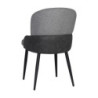 Sedia Simo in tessuto Nordic 16 grigio chiaro con dettaglio posteriore in nabuk Uras 10 antracite e gambe nere set 2 pezzi