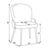 Sedia Simo in tessuto Nordic 16 grigio chiaro con dettaglio posteriore in nabuk Uras 10 antracite e gambe nere set 2 pezzi