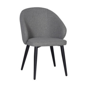 Zoom Sedia Patya in tessuto Nordic 16 grigio cenere e gambe nere set 2 pezzi