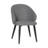 Sedia Patya in tessuto Nordic 16 grigio cenere e gambe nere set 2 pezzi