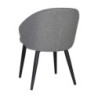 Sedia Patya in tessuto Nordic 16 grigio cenere e gambe nere set 2 pezzi