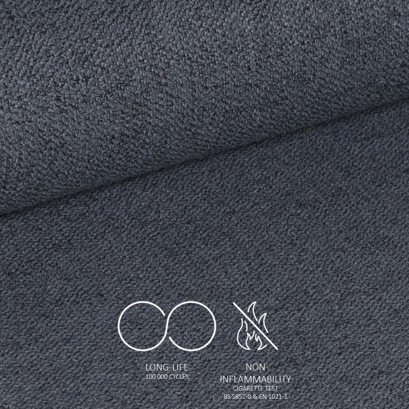 Sedia girevole Piyan in tessuto Nordic 18 colore grigio scuro set 2 pezzi