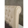 Letto matrimoniale imbottito Peninsula con contenitore in ecopelle crema