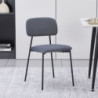 Sedia Shen in vellutino colore grigio e struttura in metallo nero set 4 pezzi