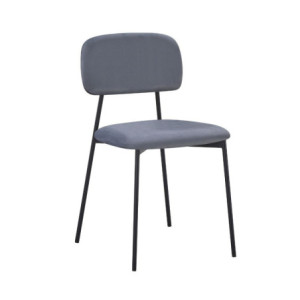 Zoom Sedia Shen in vellutino colore grigio e struttura in metallo nero set 4 pezzi