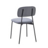 Sedia Shen in vellutino colore grigio e struttura in metallo nero set 4 pezzi