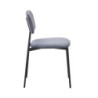 Sedia Shen in vellutino colore grigio e struttura in metallo nero set 4 pezzi