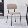 Sedia Shen in vellutino colore taupe e struttura in metallo nero set 4 pezzi