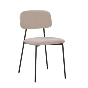 Zoom Sedia Shen in vellutino colore taupe e struttura in metallo nero set 4 pezzi