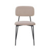 Sedia Shen in vellutino colore taupe e struttura in metallo nero set 4 pezzi